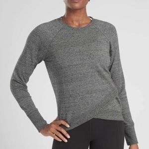 Athleta heathered gray crisscross sweatshirt